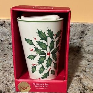 NEW WITH TAGS - Lenox Porcelain Top Travel Mug